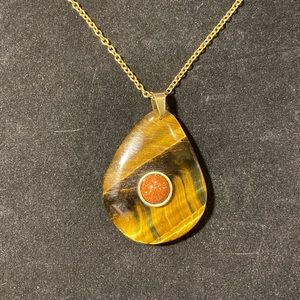 Tigers Eye and Sandstone Necklace